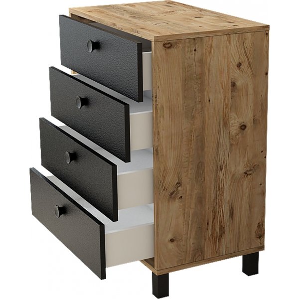 Vilamo kommode 80 - Furu/svart Vilamo kommode 80 - Furu/svart