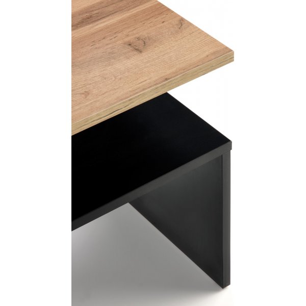 Basheer salongbord 90 x 50 cm - Wotan eik/sort