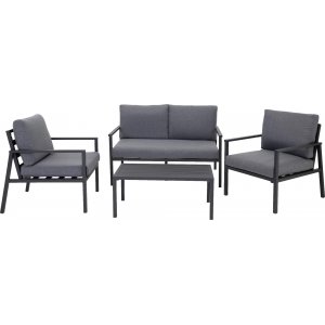 Trenton loungegruppe - Grå + Møbelpleiesett for tekstiler Trenton loungegruppe - Grå + Møbelpleiesett for tekstiler