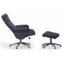 Times lenestol med fotskammel (Recliner) - Mrkegrtt saueskinn