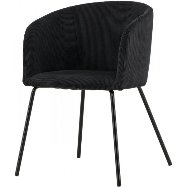 Berit spisestol - Sort kordflyel