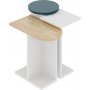 Mund settbord - Hvit/eik/turkis