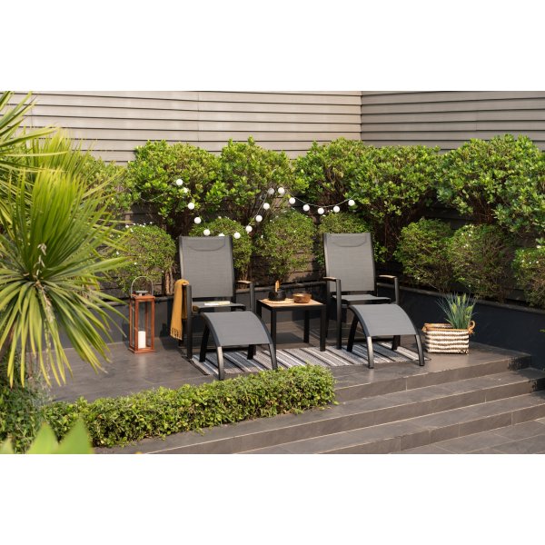 Panama lounge gruppe 3 - Sort/teak