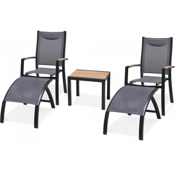 Panama lounge gruppe 3 - Sort/teak