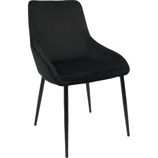 Theo stol i svart fløyel Theo stol i svart fløyel