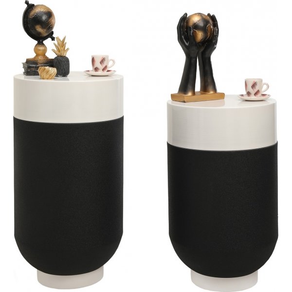 Bud sidebordsett 40/40 cm - Sort/hvit