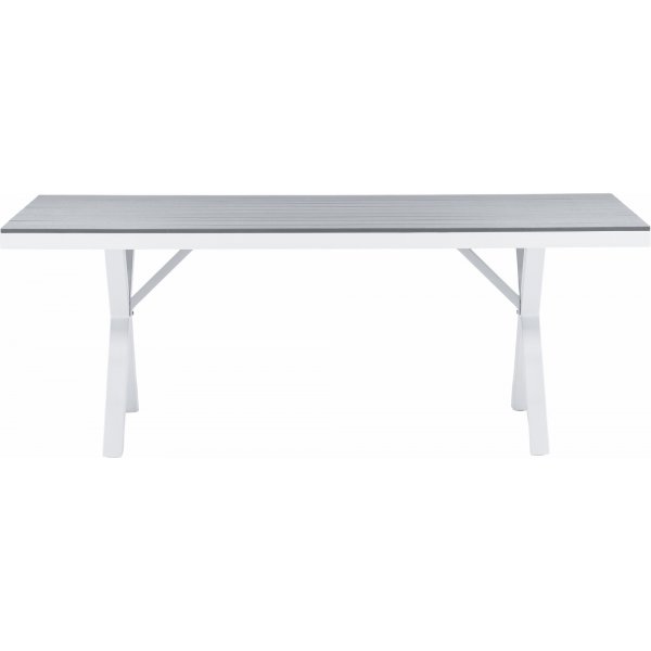 Garcia spisebord 200 x 100 cm - Lys gr/hvit