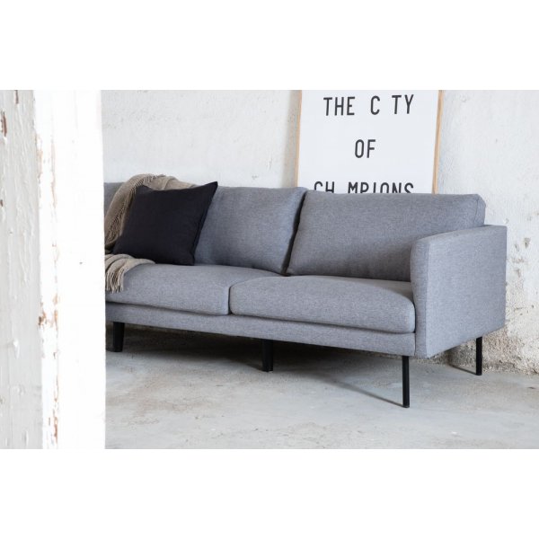 Eden 3-seter sofa B262 cm - Grått stoff + Tekstilrens for møbler Eden 3-seter sofa B262 cm - Grått stoff + Tekstilrens for møbler