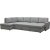 Trn gr U-sofa kabriolet med oppbevaring - vendbar + Flekkfjerner for mbler