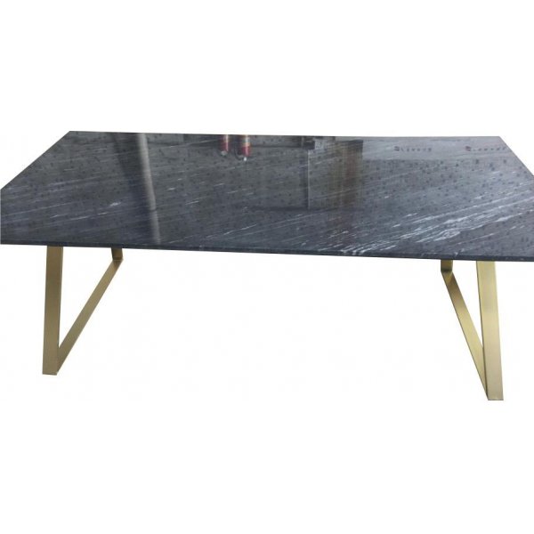 Spisebord Duffy 200 cm - Matt Messing / Marmor Spisebord Duffy 200 cm - Matt Messing / Marmor