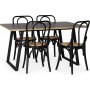 Edge 3.0 spisegruppe 140x90 cm inkludert 4 stk. svarte Samset stoler i byd tre - gr hytrykkslaminat (HPL)