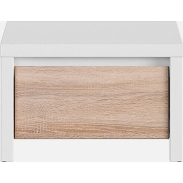 Kaspian nattbord - Hvit/eik Kaspian nattbord - Hvit/eik