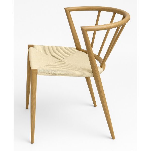 Bella utestol i treutseende med beige tausete