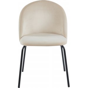 Giovani Velvet stol - Lysbeige/svart