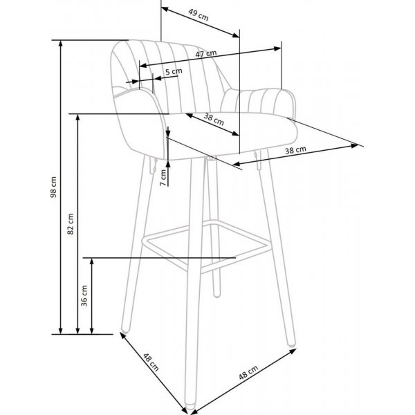 Wilfrid barstol - M�rkebl�
