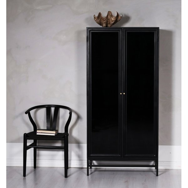 Revel vitrine skap H170 cm - Svart / Mørktonet glass Revel vitrine skap H170 cm - Svart / Mørktonet glass