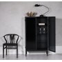 Revel skap - Svart / Mrktonet glass