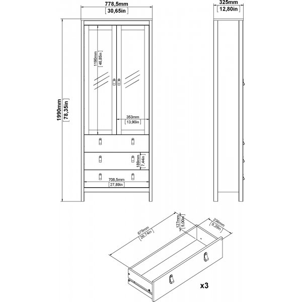 Madrid vitrineskap - Sort Madrid vitrineskap - Sort
