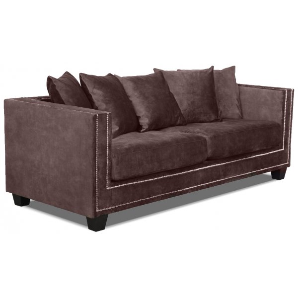 Temple Double Deco 3-seters sofa - Vintage brune / sølv nagler Temple Double Deco 3-seters sofa - Vintage brune / sølv nagler