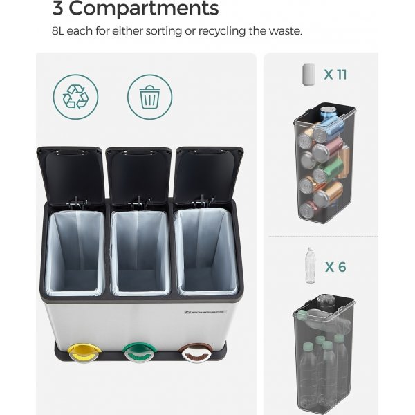 Maiken avfallsbeholder 24 l - Sølv Maiken avfallsbeholder 24 l - Sølv