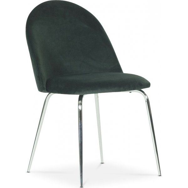 Plaza velvet stol - Grnn / Krom