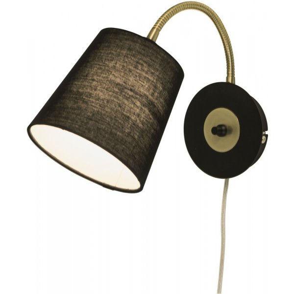 Vegglampe Ljusdal - Svart/matt messing