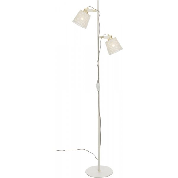 Gulvlampe Frapino - Hvit / matt messing