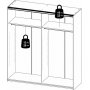 Verona garderobe med speildr - Sort