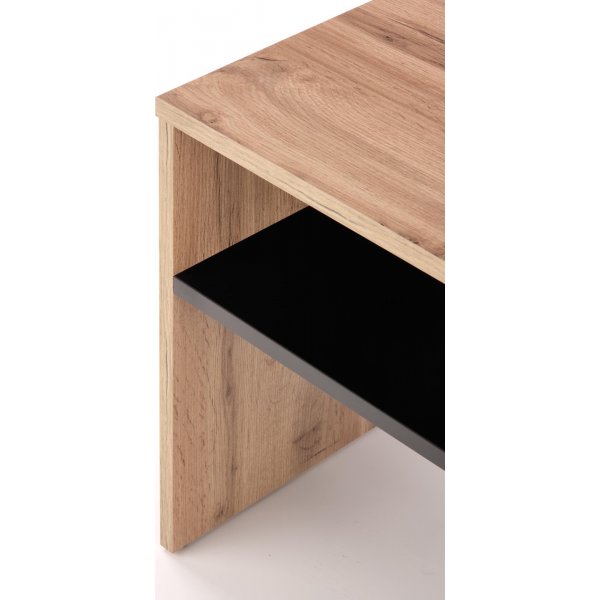 Basheer salongbord 90 x 50 cm - Wotan eik/sort