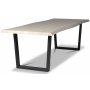 Bretagne spisebord 240 cm - Whitewash/svart