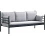 Manyas 3-seters utesofa - Svart/ryk + Tekstilrens for mbler