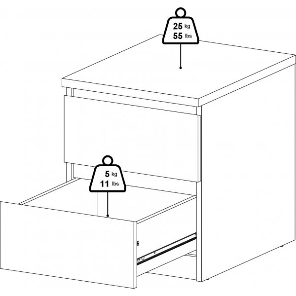 Naia nattbord 2 - Sort ask