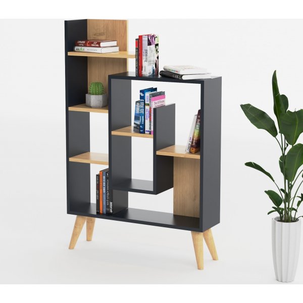 Salman bokhylle - Antrasitt/eik