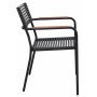 Spisegruppe med 4 stoler og spisebord 122 cm beige/svart - Merca/Pino