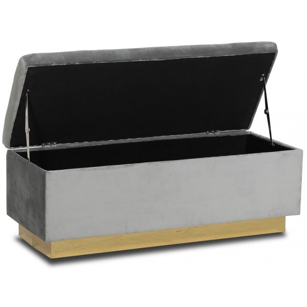 Sengekiste Isabelle med oppbevaring - Gr�/messing