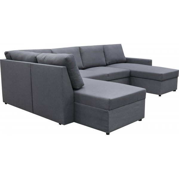 Dream sovesofa med oppbevaring (U-sofa) venstre - Mørkegrå (stoff) Dream sovesofa med oppbevaring (U-sofa) venstre - Mørkegrå (stoff)