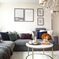 Kundebilde Accent sofabord rundt 85 - Hvit marmor / Messingfarget