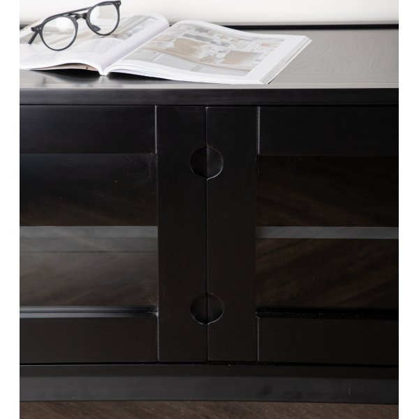 Alcoa mediabenk 150 cm - Sort