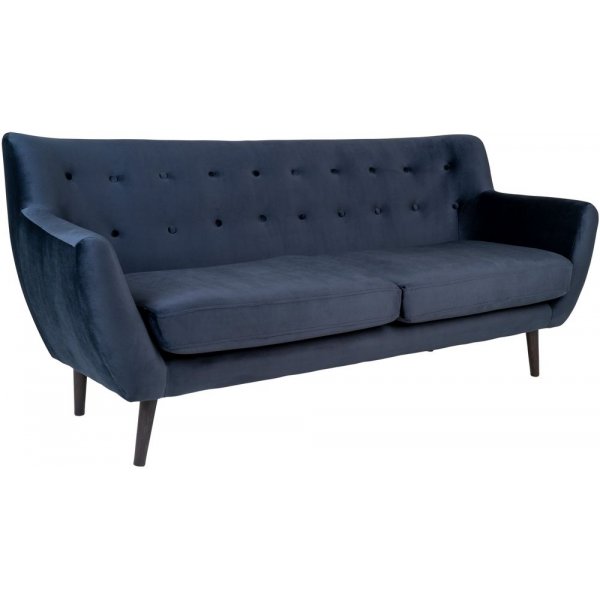 Monte 3-seters sofa - Mrk bl/svart