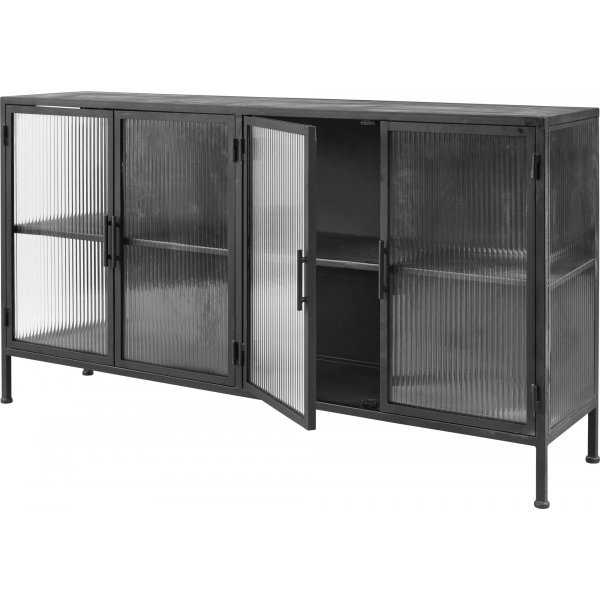 Harvard skjenk i metall - Sort/glass