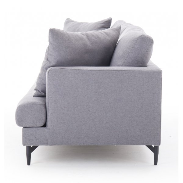 Safir 3-seter sofa - Grått stoff + Tekstilrens for møbler Safir 3-seter sofa - Grått stoff + Tekstilrens for møbler