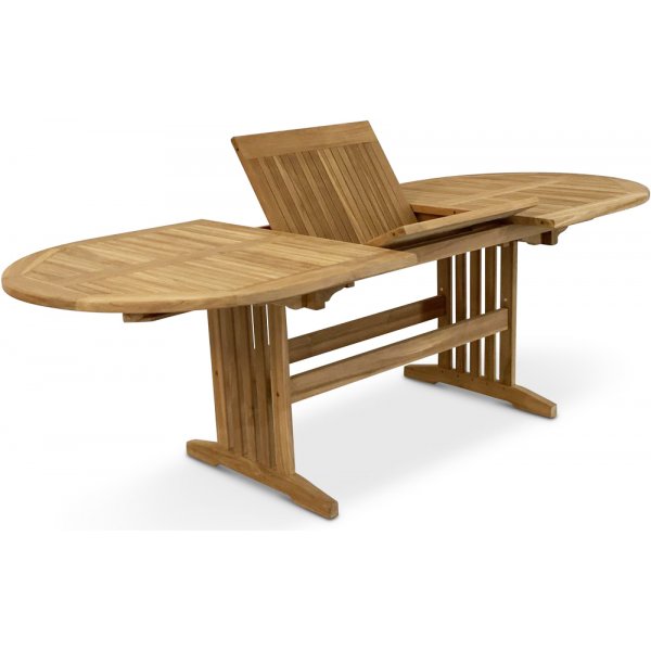 Grunnebo ovalt spisebord 180-240 cm butterfly - Teak + Tekstilpleie for m?bler