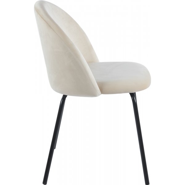 Giovani Velvet stol - Lysbeige/svart