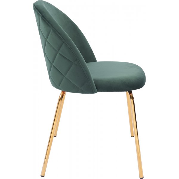 Plaza velvet stol - Gr�nn / messing