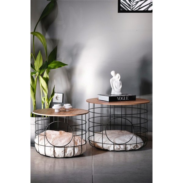 Cat sofabordsett - Furu/svart Cat sofabordsett - Furu/svart