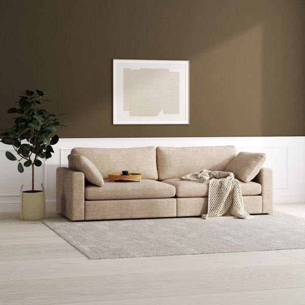Moby 4-seters sofa 266 cm - Mørk beige + Møbelføtter Moby 4-seters sofa 266 cm - Mørk beige + Møbelføtter