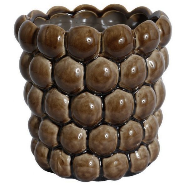 Krukke Big Bouble H18 cm - Brun (Glans)