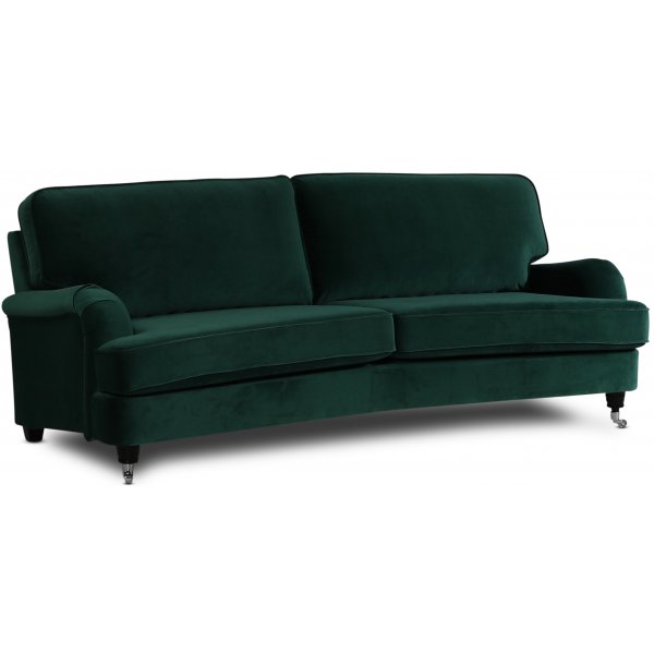 Kvarsebro Howard 3-seter hjrnesofa - Mrkegrnn (Flyel)