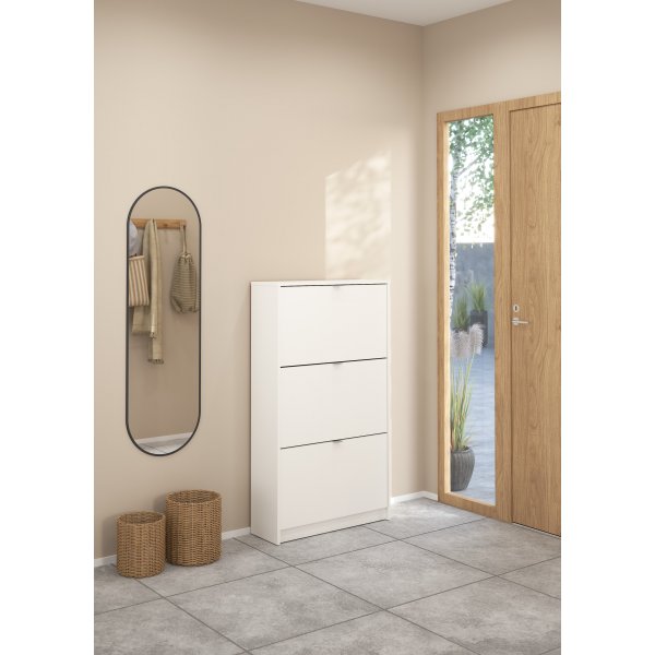 Skoskap med tre d�rer - Hvit