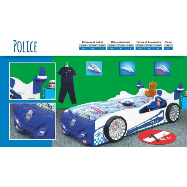 Politi barneseng - 90x200 cm